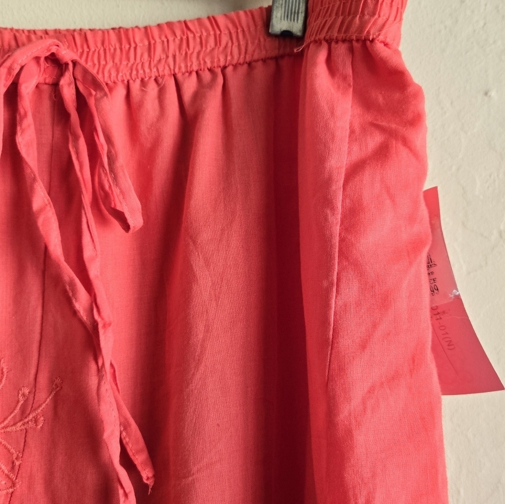Metrowear Y2k Boho Style Maxi Skirt Coral Red NWT Size Large - Picture 3 of 12